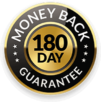180-day money back guarantee seal